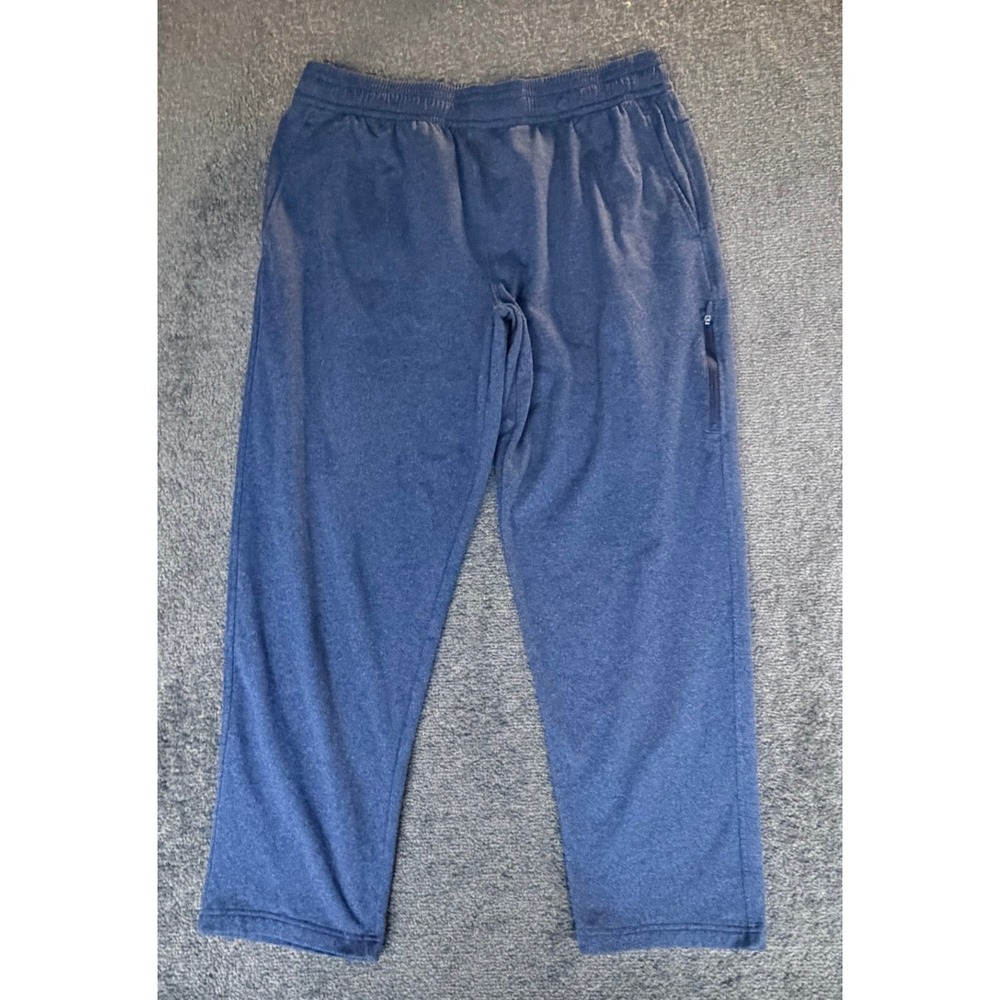 Gaiam Mens XL Navy Blue Heathered Activewear Pants Zipper Pocket Elastic‎ Waist